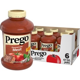 Prego Italian Tomato Pasta Sauce Flavored With Meat, 67 OZ Jar (Case of 6)