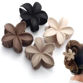 Ypkia Set of 4 Hair Clips Flower Hair Clip Large Set Matt for Women Thick and Thin Hair Accessories