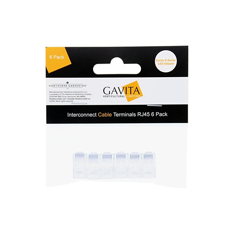 Gavita E-Series LED Adapter Interconnect Cable Terminals, RJ45 (6-Pack)