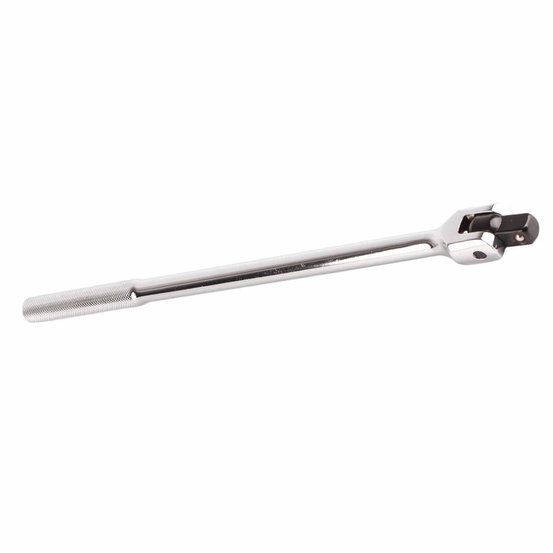 15in 1/2in Drive Breaker Bar Chrome Vanadium Steel 180 Degree