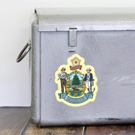 RetroPlanet Maine State Seal Die Cut Vinyl Sticker