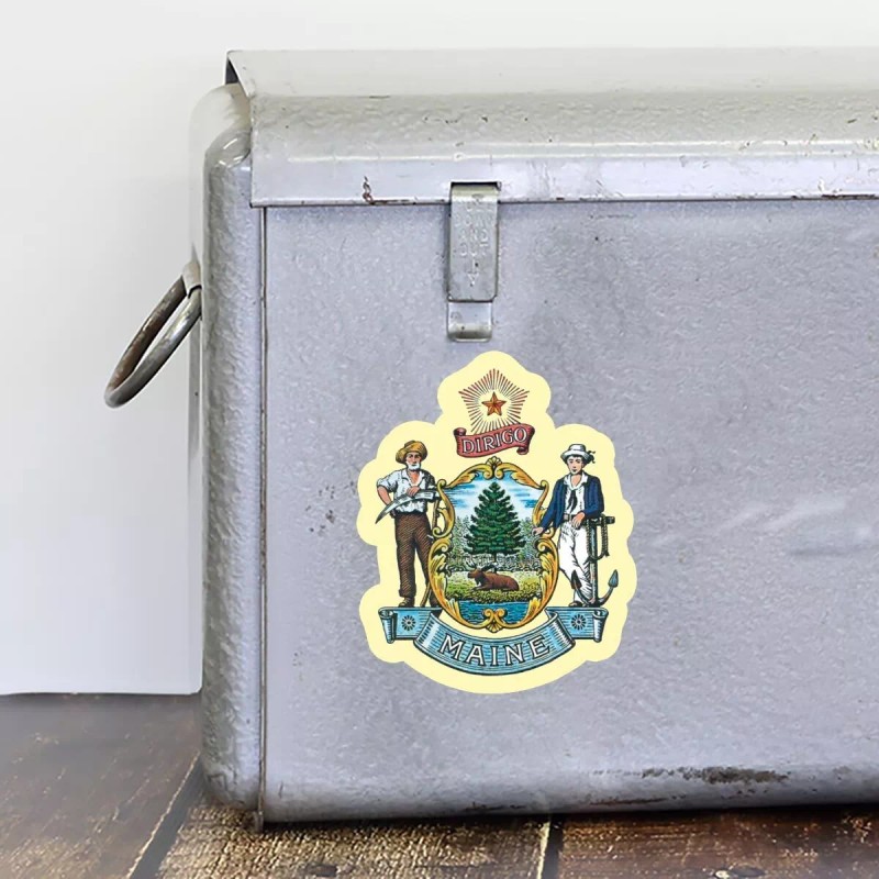RetroPlanet Maine State Seal Die Cut Vinyl Sticker