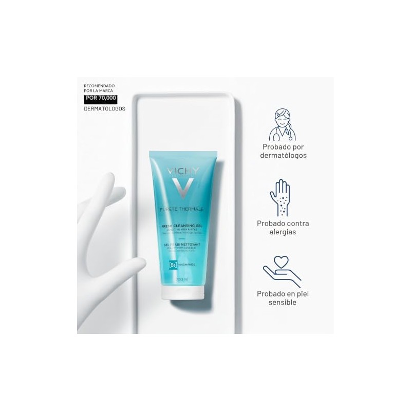 VICHY Pureté Thermale Gel Limpiador Fresco Para Pieles Sensibles