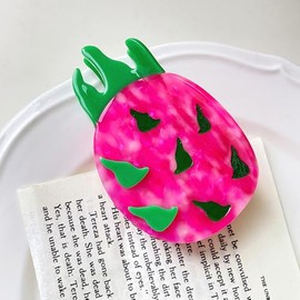 Pitaya Shape Hair Claws Vivid Fruit Print Non Slip Hair Clips for Women Girls Medium Thick Hair Accessories