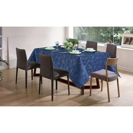 Home Beyond & HB Desin - Metallic Tablecloth for Christmas - Wrinkle Free Washable Table Cloth for Dining Table Party Wedding - 60 x 84 Inch, Navy