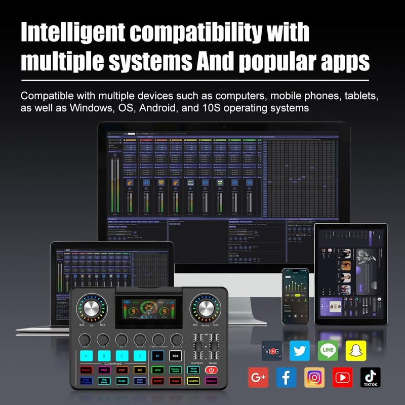 Nuoxiange F668 Beginners Game Audio Mixer OTG Interface 3D Folding