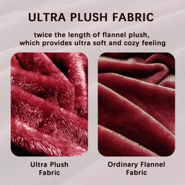 Whale Flotilla Extra Large Fleece Throw Blanket 50x70 Inch, Super Plush and Soft 300GSM Blankets for All Season, Fluffy and Lightweight, Burgundy