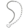 COOLSTEELANDBEYOND Mens Womens Steel Handcuff Necklace Link Chain Curb Chain