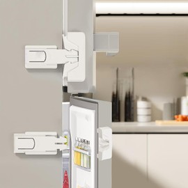 2-Pack 2024 Updated Refrigerator Lock - No Tools Required, Easy Installation, Fridge Locks for Kids, Aging Seals & Upright Freezers