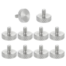 sourcing map M2.5x4mm Vernier Caliper Screws, 304 Stainless Steel Flat Head Thumb Screws Metric Diamond Knurled Head Bolts Grip Knobs Hand Tighten Thread Fasteners Lock Position, 10 Pcs
