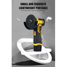 VISLONE 12V Cordless Angle Grinder Kit, 19500rpm Mini Angle Grinder with 3 Inch Grinding Disc 2pcs 1300mAh Battery and 6pcs Cutting Discs Electric Grinding Tool for Polished Wood Stone Steel etc.