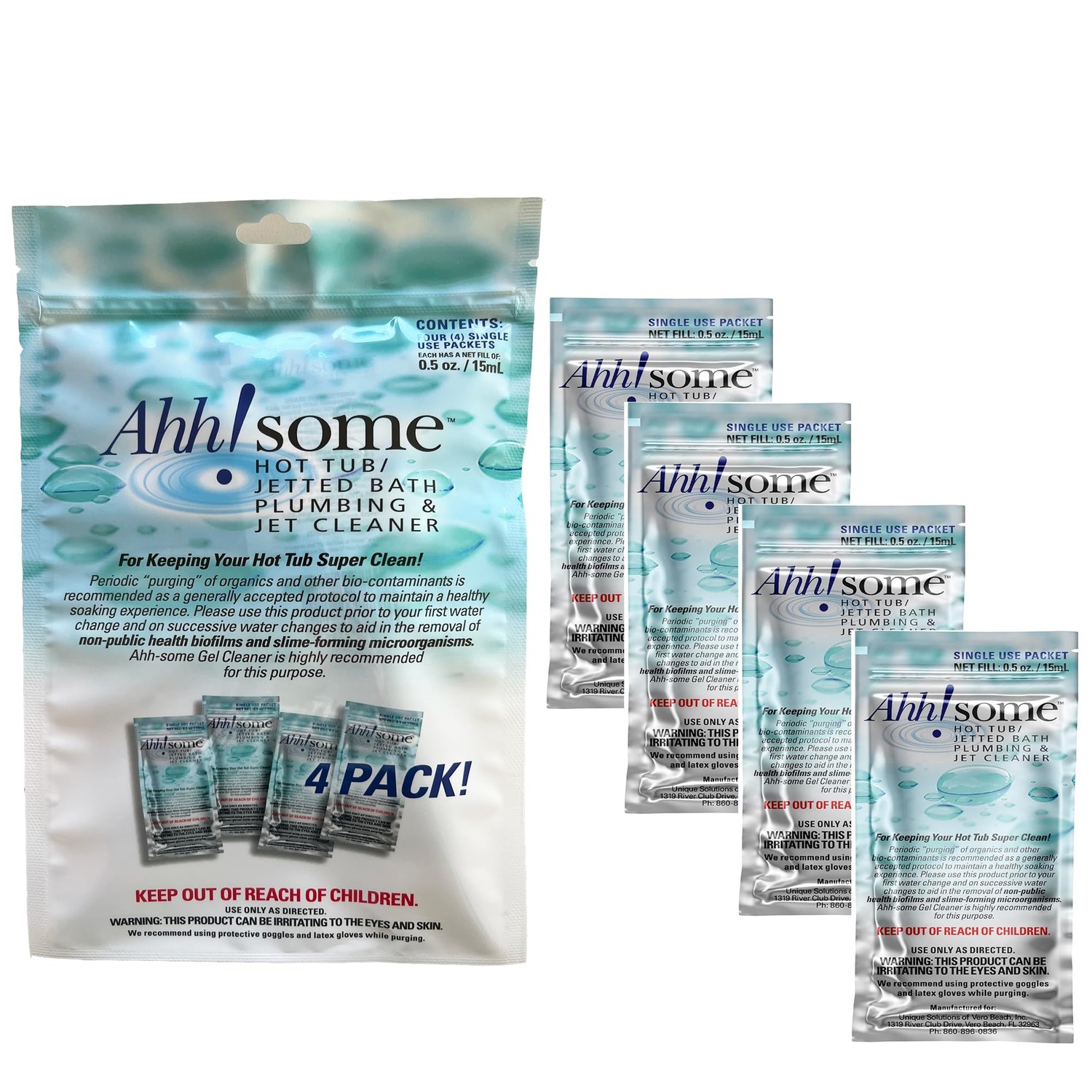 Ahh-Some - Hot Tub Cleaner & Purge Packet | Clean Pipes, Jet Line ...