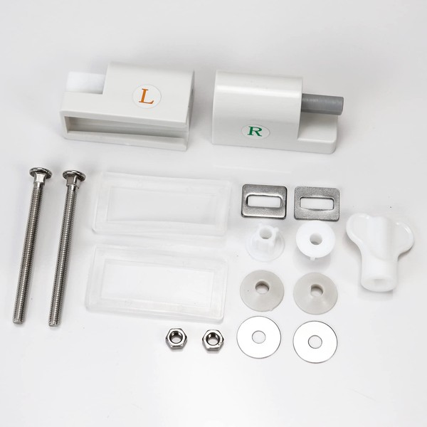 Fanmitrk Toilet Seat Hinges-Soft Close Toilet Seat Fittings Fixing Kit