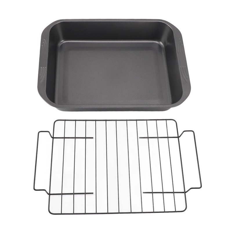 Roast Pan with Rack Rectangle Broiling Pan Carbon Steel Iron