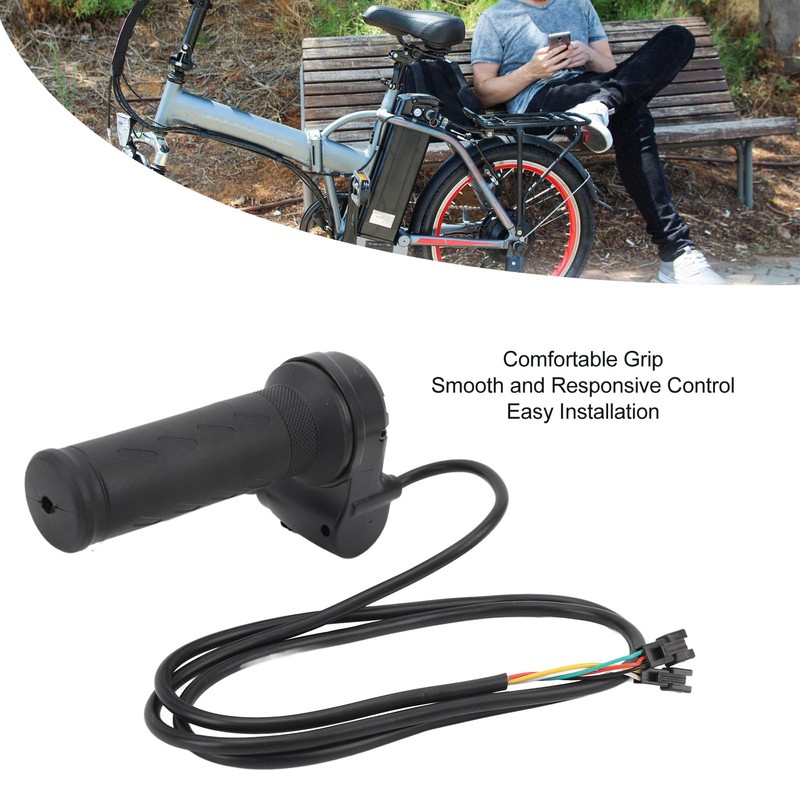 SWRXEarn Full Twist Throttle, 3-Pin Waterproof Ebike Throttle Grip with