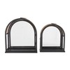 Deco 79 Metal Arched Candle Lantern with Cane Inspired Gold