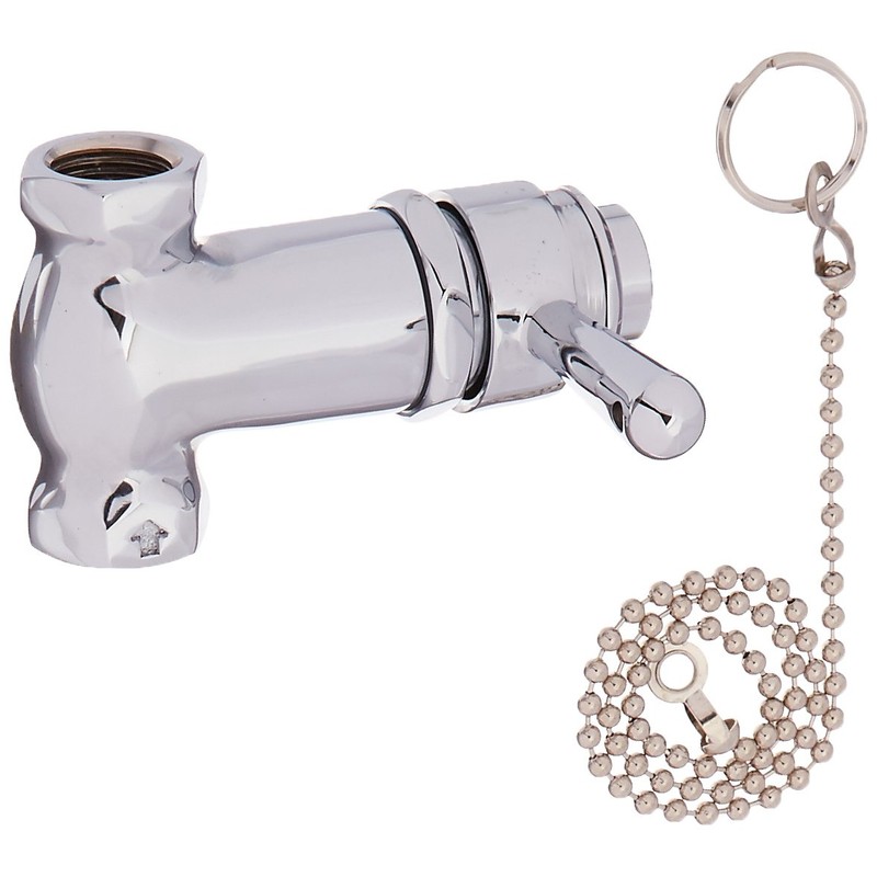 Central Brass 0335-1/2 Self-Close Shower Straight Stop, Chrome