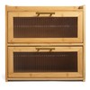 Gennua Kitchen Bamboo Bread Box for Kitchen Countertop, Large Dual-Layer