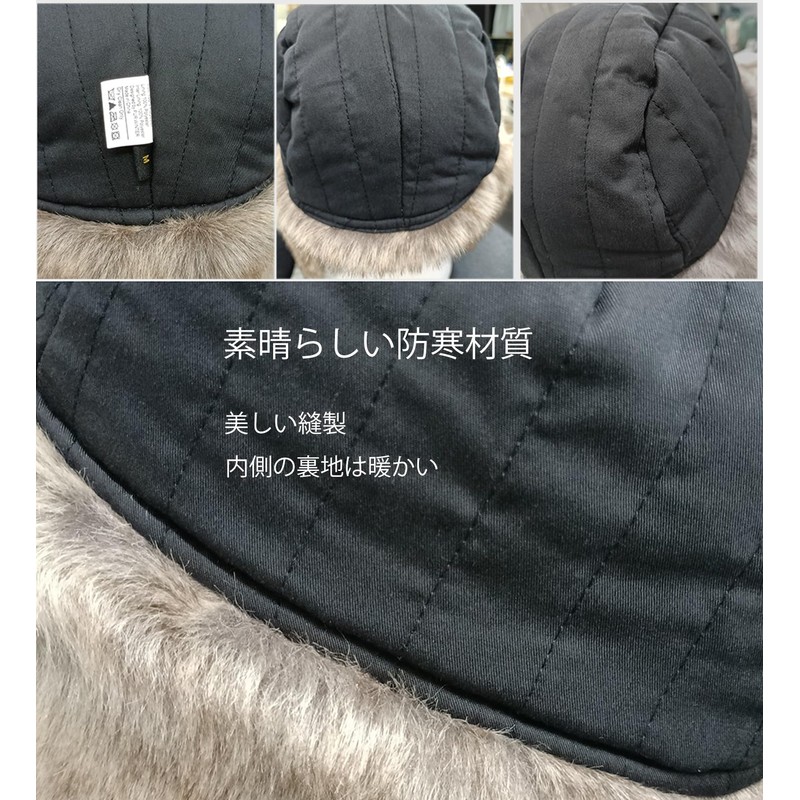 Winter Trapper Hat,Warm Faux Fur Aviator Hat(RedBlue,S/M)