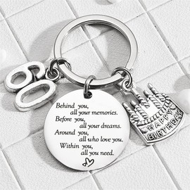 60th Birthday Gifts Keychain for Women Men 60 Birthday Gift for Dad Mom Behind You All Your Memories Keyrings for Friends 60 Year Old Birthday Gift 60 th Birthday Gifts
