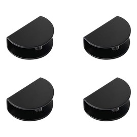 4Pcs Glass Shelf Brackets Stainless Steel Clip Holder Adjustable Glass Clamp Square Glass Shelf Clamp for 10mm Glass Acrylic Wood (Black, Medium)
