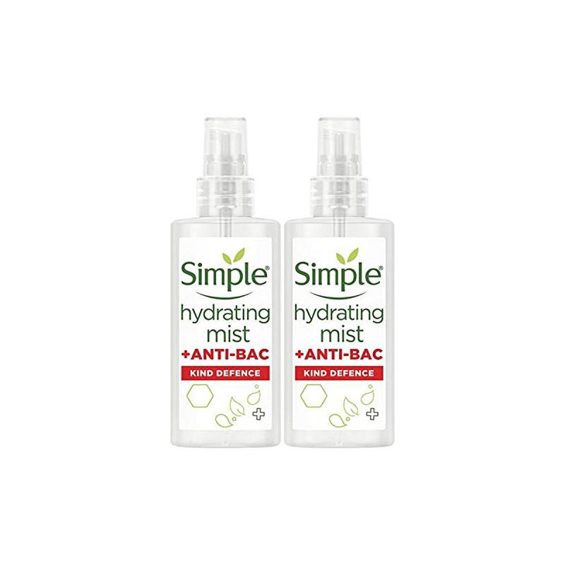2 Pack of Simple Hydrating Mist + Anti-Bacterial Kind Defence