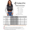 Fuinloth Women's Padded Vest, High Stand Collar Lightweight Zip Crop