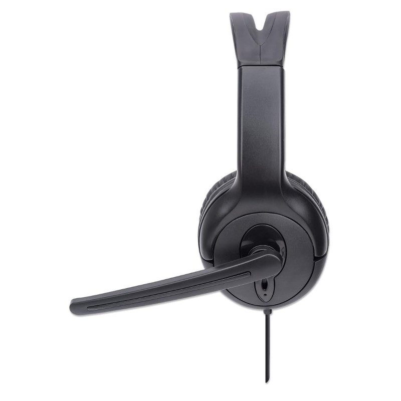 Manhattan 179874 Audífono USB Monoaural con Micrófono, Diseño monoaural, Ideal