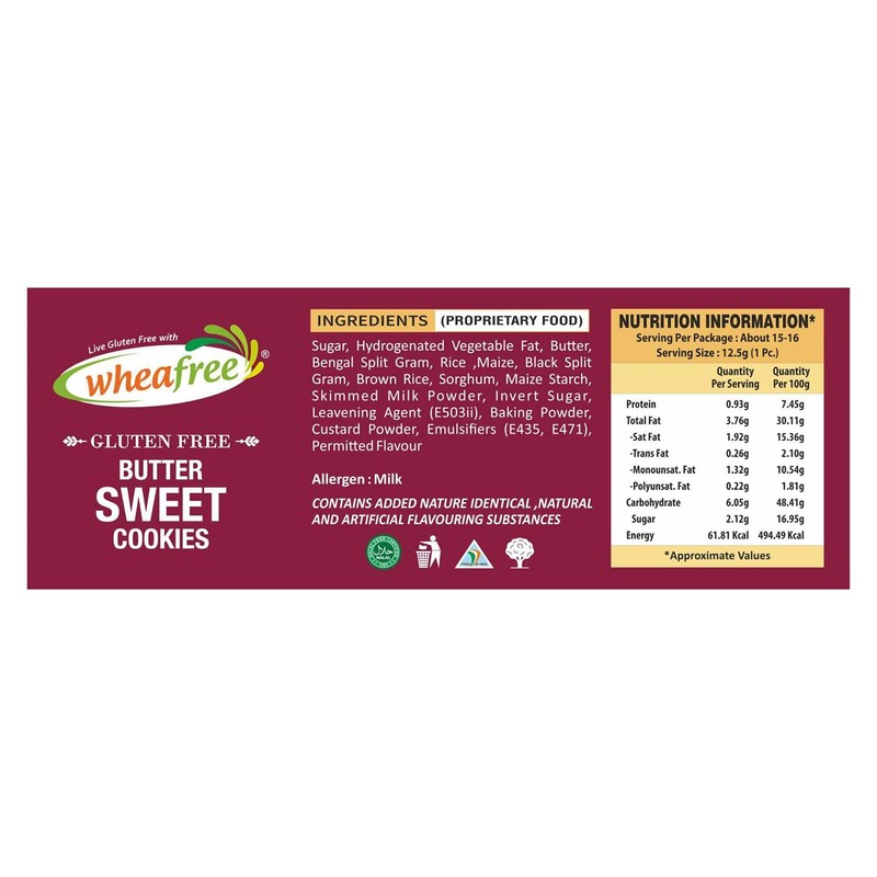 BBRATS Wheafree Gluten free Butter Sweet Cookies 200g