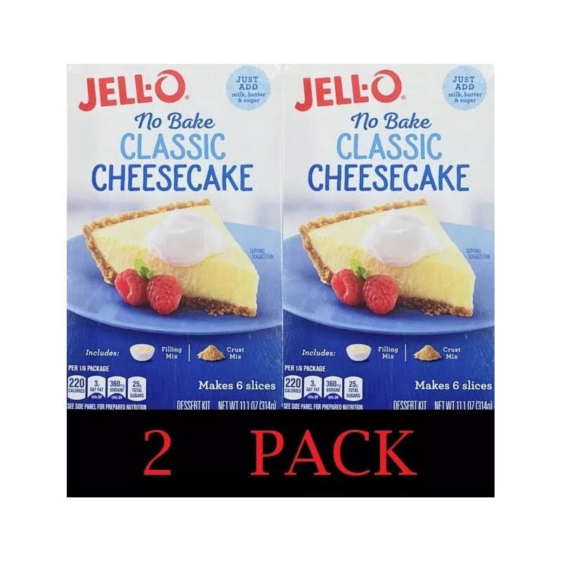 JELL-O 2x Jello No Bake CLASSIC CHEESECAKE Jell-O - 11.1