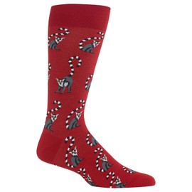 Hot Sox mens Men's Lemurs Crew Casual Sock, Red, 6 - 12.5 Large US