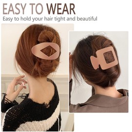 TOBATOBA 8Pcs Flat Hair Clips for Women - Large Matte Flat Claw Clips 2 Styles Strong Hold Lay Down Claw Clips for Women Thick & Thin Hair Styling Accessories