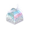 Ruimou 50pcs Pearl Paper Rainbow Silver Laser Cut Hollow Out