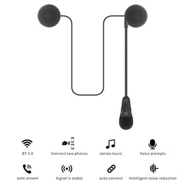 OBEST Motorradhelm Bluetooth 5.0 Headset, mit Geräuschunterdrückung Funktion und 3D-Soundeffekten, Motorradhelm Kopfhörerlaut Sprecher zum Verbinden von 2 Mobiltelefonen