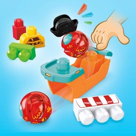 Mega Bloks GRV34 Peep-Peep Pirate Ship, Construction Set with 1 Peep-Peep Animal, 1 Ship, 7 Large, Robust Building Blocks and Accessories, Play Set from 1 Year