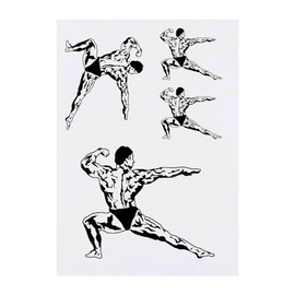 4 x 'Body Builder ' Temporary Tattoos - Water Resistant, Skin-Safe, Non-Toxic Transfers, Mixed Sizes (TO00069524)