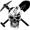 Cbcdecals - Coal Miner Pick an Shovel Skull Vinyl Decal