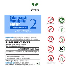 Foods For Gut Akkermansia Muciniphila Powder 1 Billion AFU/g | Digestive & Immune Support | (100 Gram)