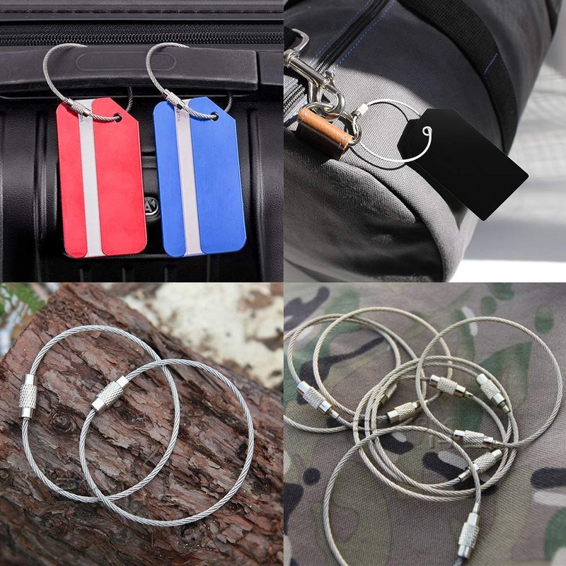 SaPeal 10 Pack 2mm Wire Keychain Cable 6 inch Stainless