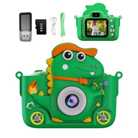 Snowall Kids Digital Camera,with 2.0 Inch LCD Screen,32GB Memory Card,Dinosaur Toy Camera for Boys and Girls