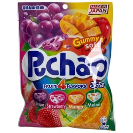 UHA Puchao Candy - Flavors: Grape, Strawberry, Mango, Melon