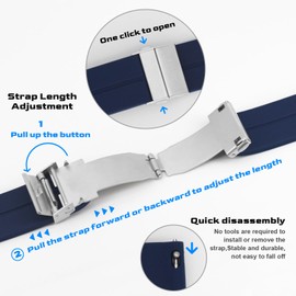 Hearkent Waterproof 20mm Silicone Watch Strap with Adjustable Buckle, Sports Watch Band for Men (GREEN)