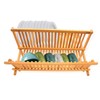 Dish Drying Rack Bamboo Dish Rack Collapsible Dish Drainer, Foldable