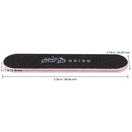 25pcs - PANA Mini Double-Sided Emery Nail File for Manicure, Pedicure, Natural, and Acrylic Nails - Black (Grit 80/80)