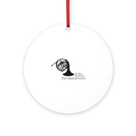 CafePress The Classical Horns Round 4" MDF Holiday Ornament
