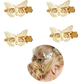 Abc Style Broche Pinza Pasador Dorada de Mariposa Kit 4 Piezas Elegante para Pelo Fiesta Boda Mujeres y Niñas Comodo de Llevar de Lujo