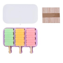 Summer Popsicle Molds Silicone Ice Pop Molds Homemade Popsicle Silicone Mold with 100pcs Popsicle Sticks Reusable Easy Release Ice Pop Maker (Blocks)