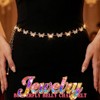 Zehope Butterfly Waist Chain Belt Gold Rhinestone Belly Belts for