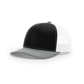 Richardson 112 Trucker Hat Black/White/Heather Grey, OSFM