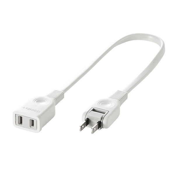 Sanwa Supply TAP-EX21003 Power Extension Cord 1.0 ft (0.3 m),